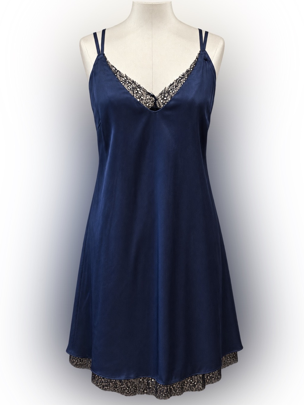 Lucy Paris Midnight Blue Slip Dress Mini Dress Nightie Size XS